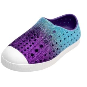 Native size 3 Jefferson purple blue bling sparkle washable water shoes‎ N…